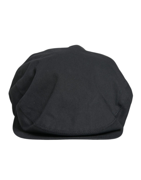 Black Cotton Newsboy Capello Cabbie Hat Black Cotton Newsboy Capello Cabbie Hat