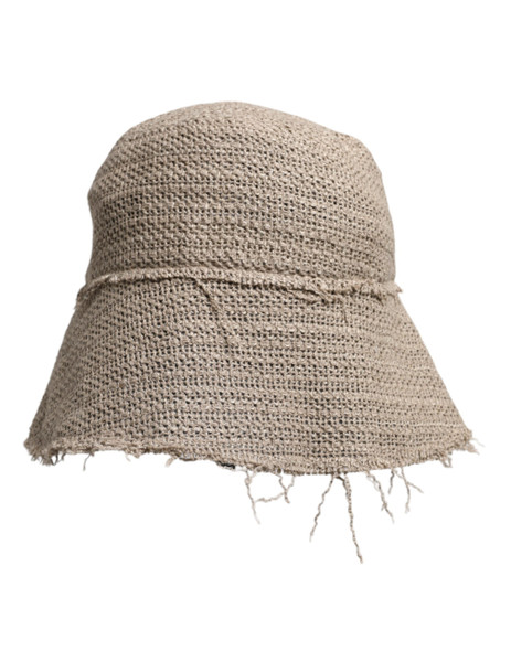 Dolce & Gabbana Beige Linen Wide Brim Bucket Hat Dolce & Gabbana Beige Linen Wide Brim Bucket Hat