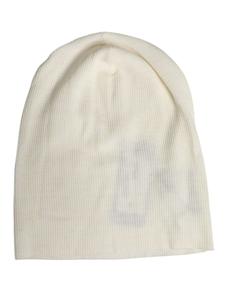 Beige Wool Blend Knitted Beanie Cap Beige Wool Blend Knitted Beanie Cap