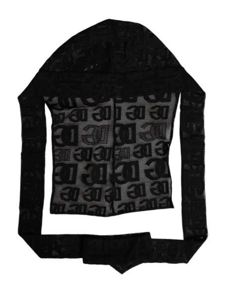 Dolce & Gabbana Black Logo Mesh Whole Head Wrap Hat Dolce & Gabbana Black Logo Mesh Whole Head Wrap Hat
