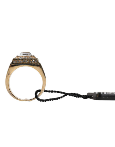 Gold Tone Sterling Silver 925 Crystals Ring Gold Tone Sterling Silver 925 Crystals Ring