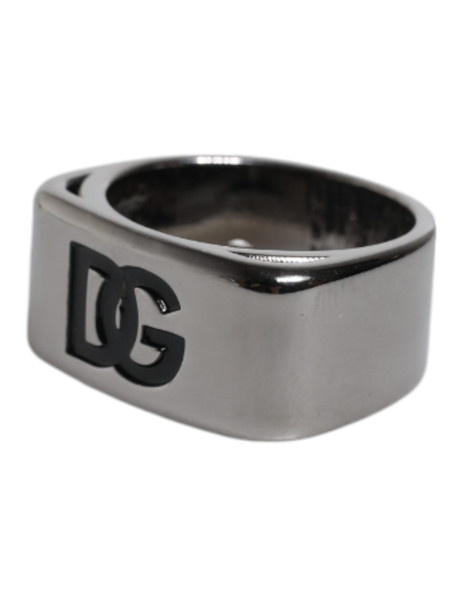 Silver Tone Brass Anello DG Logo Ring Silver Tone Brass Anello DG Logo Ring