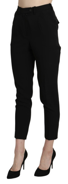 BENCIVENGA Black High Waist Skinny Cropped Dress Trouser Pant BENCIVENGA Black High Waist Skinny Cropped Dress Trouser Pant