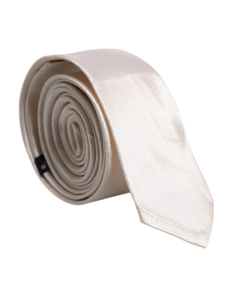 White Solid Silk Adjustable Necktie Tie White Solid Silk Adjustable Necktie Tie