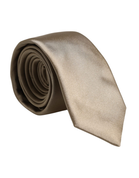 Beige Solid Silk Adjustable Necktie Tie Beige Solid Silk Adjustable Necktie Tie