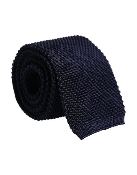 Dark Blue Silk Adjustable Necktie Tie Dark Blue Silk Adjustable Necktie Tie