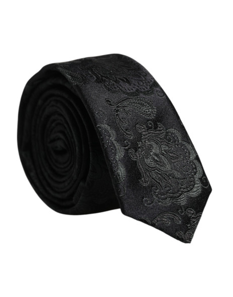 Dark Green Floral Silk Adjustable Necktie Tie Dark Green Floral Silk Adjustable Necktie Tie