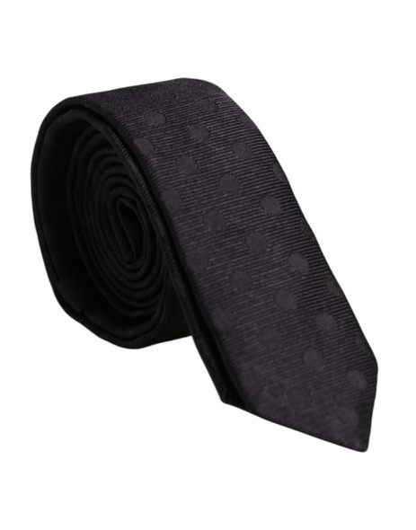 Black Circles Silk Adjustable Necktie Tie KRA3454 Black Circles Silk Adjustable Necktie Tie KRA3454