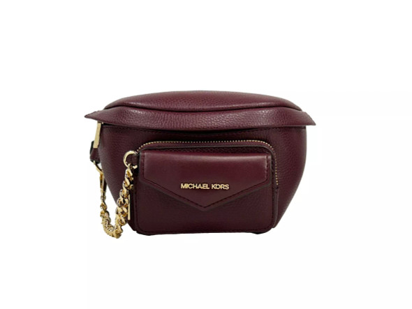 Leather Maise 2 in 1 Fanny Waist Pack Bag Maroon Leather Maise 2 in 1 Fanny Waist Pack Bag Maroon