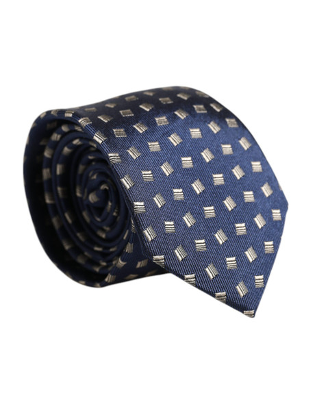 Blue Patterned Silk Adjustable Necktie Tie Blue Patterned Silk Adjustable Necktie Tie