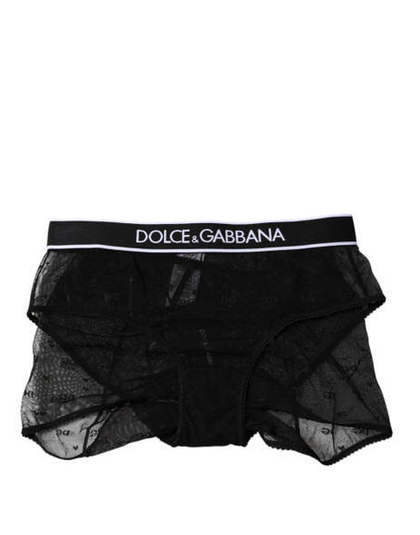 Black Tulle Nylon Mid Waist Panty Underwear Black Tulle Nylon Mid Waist Panty Underwear