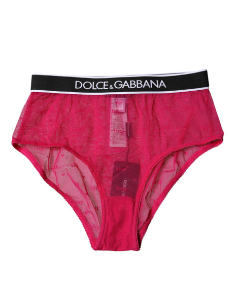 Fuchsia Tulle Nylon Mid Waist Panty Underwear Fuchsia Tulle Nylon Mid Waist Panty Underwear
