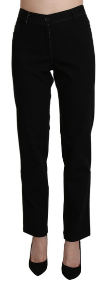 BENCIVENGA Black High Waist Straight Casual Trouser Pant BENCIVENGA Black High Waist Straight Casual Trouser Pant