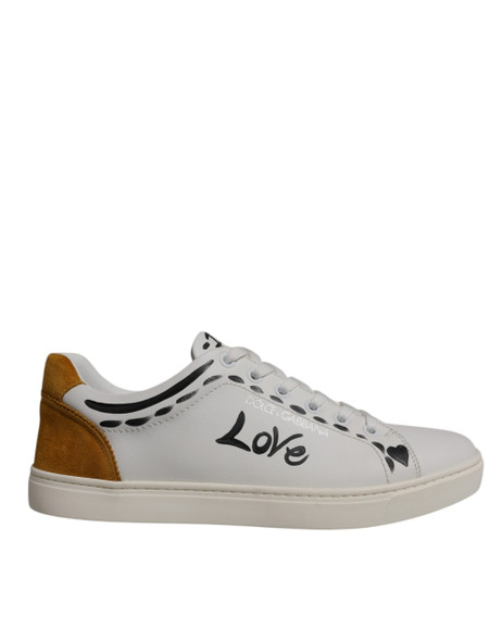 Dolce & Gabbana White Suede Leather Low Top Sneakers Shoes MV7177 Dolce & Gabbana White Suede Leather Low Top Sneakers Shoes MV7177
