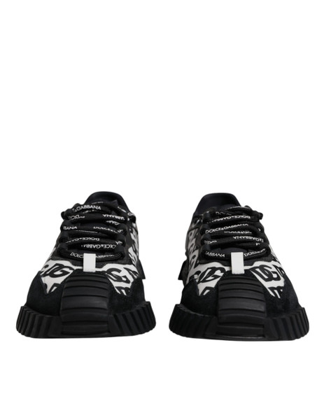Dolce & Gabbana Black Logo Lace Up Low Top NS1 Sneakers Shoes MV7192 Dolce & Gabbana Black Logo Lace Up Low Top NS1 Sneakers Shoes MV7192