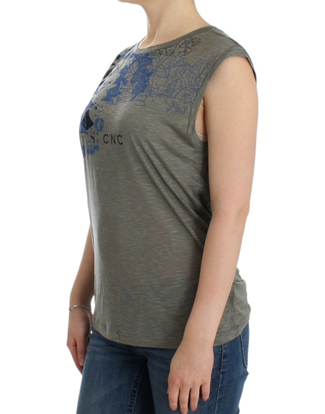 Costume National Gray print sleeveless t-shirt Costume National Gray print sleeveless t-shirt