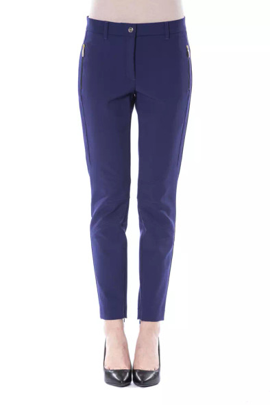 Blue Polyester Women Pants Blue Polyester Women Pants