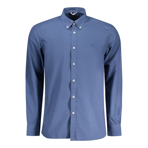 North Sails Blue Cotton Men Shirt NO-35819 North Sails Blue Cotton Men Shirt NO-35819