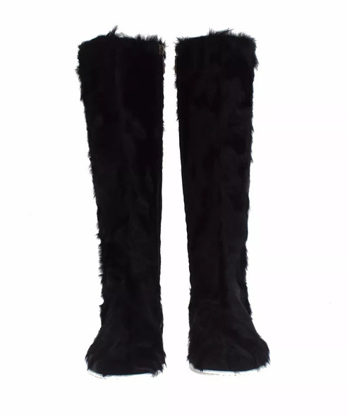 Black Xiangao Lamb Fur Leather Boots Shoes Black Xiangao Lamb Fur Leather Boots Shoes
