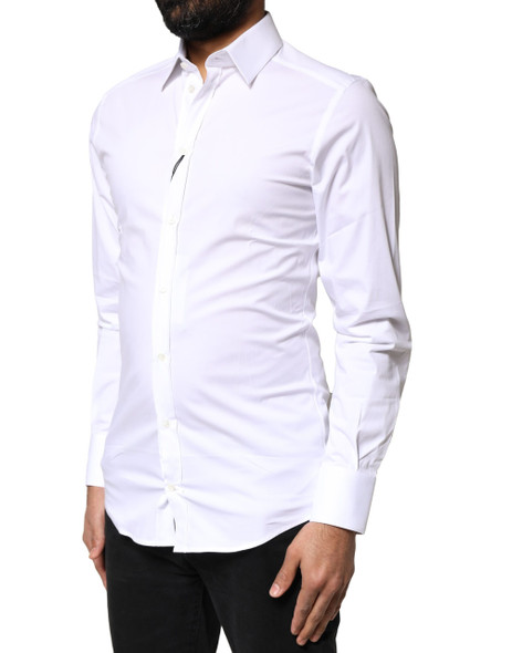 Dolce & Gabbana White GOLD Cotton Long Sleeves Dress Shirt Dolce & Gabbana White GOLD Cotton Long Sleeves Dress Shirt