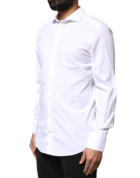 Dolce & Gabbana White GOLD Cotton Long Sleeves Dress Shirt TSH5953 Dolce & Gabbana White GOLD Cotton Long Sleeves Dress Shirt TSH5953