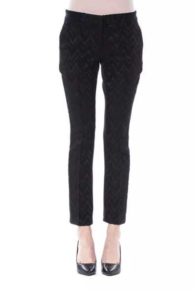 BYBLOS Black Marabou Women Pants BYBLOS Black Marabou Women Pants