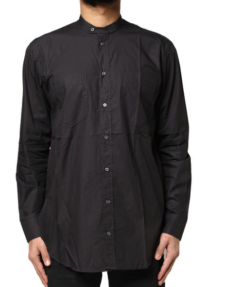 Dolce & Gabbana Black Cotton Button Down Men Casual Shirt TSH83641 Dolce & Gabbana Black Cotton Button Down Men Casual Shirt TSH83641
