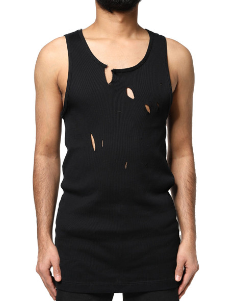 Black Cotton Rip Style Sleeveless Men Tank T-shirt Black Cotton Rip Style Sleeveless Men Tank T-shirt