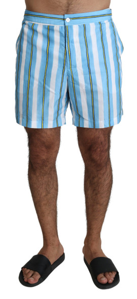 Blue Striped Beachwear Men Swimshorts Blue Striped Beachwear Men Swimshorts