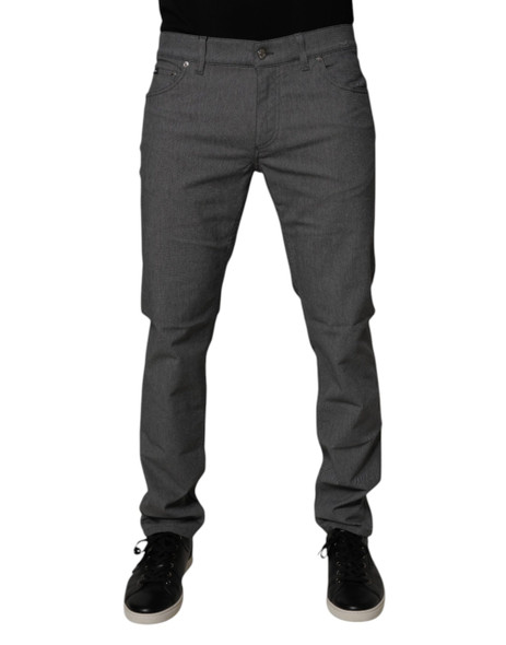 Gray Cotton Stretch Skinny Denim Jeans Gray Cotton Stretch Skinny Denim Jeans