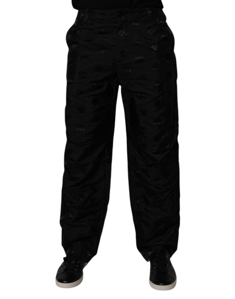 Dolce & Gabbana Black Logo Monogram Straight Pants Dolce & Gabbana Black Logo Monogram Straight Pants