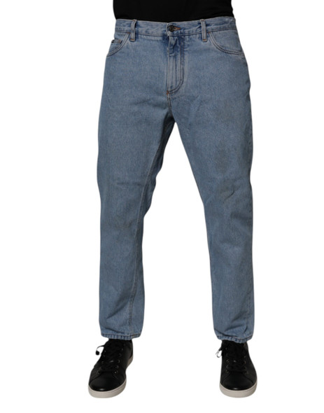 Dolce & Gabbana Blue Cotton Skinny Men Denim Mid Waist Jeans Dolce & Gabbana Blue Cotton Skinny Men Denim Mid Waist Jeans