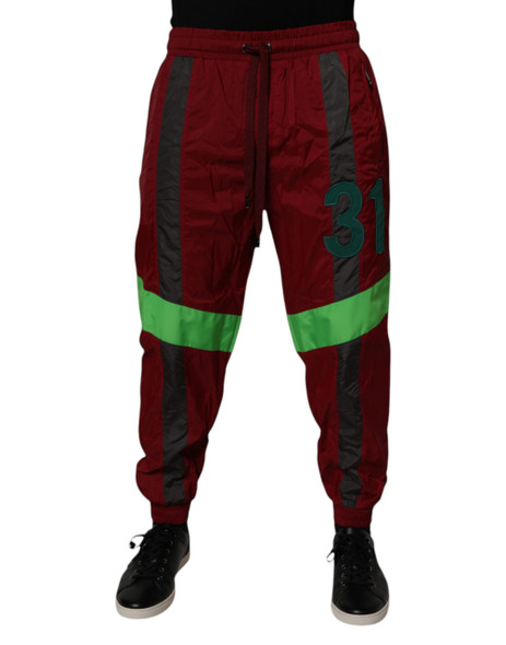 Maroon Nylon Men Jogger Sweatpants Pants Maroon Nylon Men Jogger Sweatpants Pants