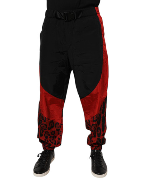 Dolce & Gabbana Black Red Leopard Jogger Sweatpants Pants Dolce & Gabbana Black Red Leopard Jogger Sweatpants Pants
