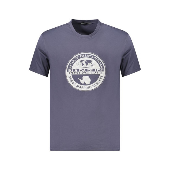 Napapijri Blue Cotton Men T-Shirt NA-35908 Napapijri Blue Cotton Men T-Shirt NA-35908
