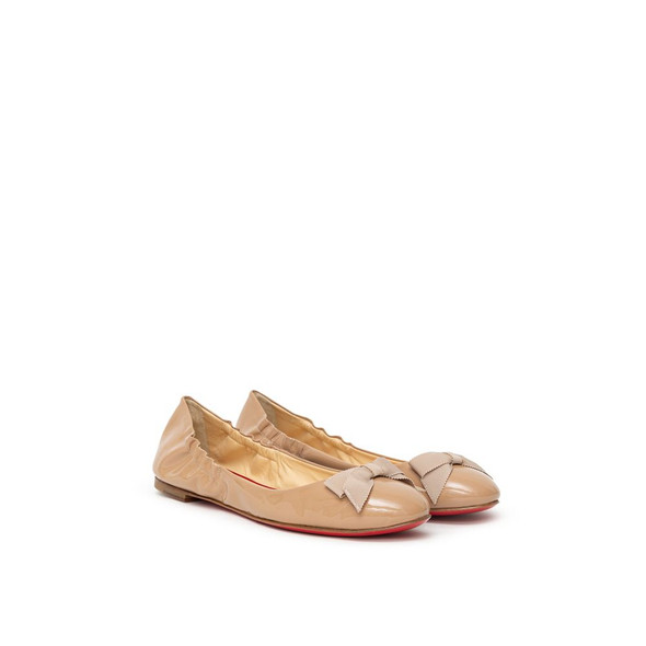 Beige Patent Leather Ballet Flat Beige Patent Leather Ballet Flat