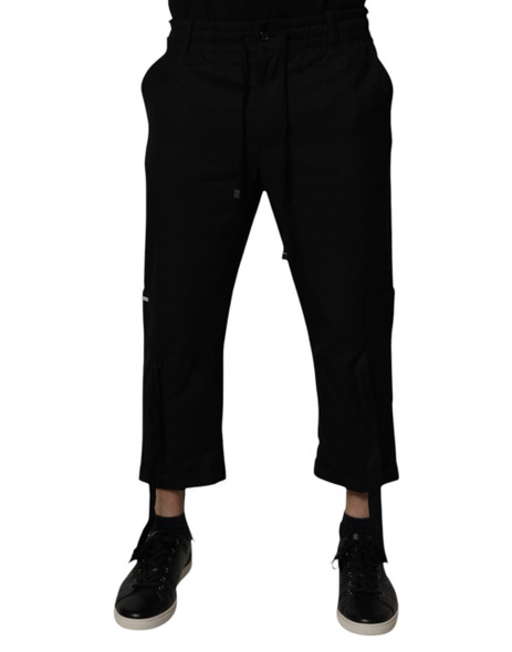 Dolce & Gabbana Black Polyester Men Cropped Pants Dolce & Gabbana Black Polyester Men Cropped Pants