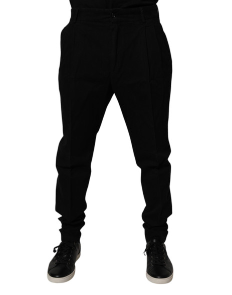 Black Cotton Stretch Skinny Pants Black Cotton Stretch Skinny Pants