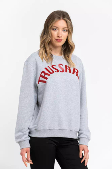 Trussardi Gray Cotton Women Sweatshirt Trussardi Gray Cotton Women Sweatshirt
