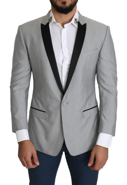 Dolce & Gabbana Light Gray Single Breasted SARTORIA Blazer Dolce & Gabbana Light Gray Single Breasted SARTORIA Blazer