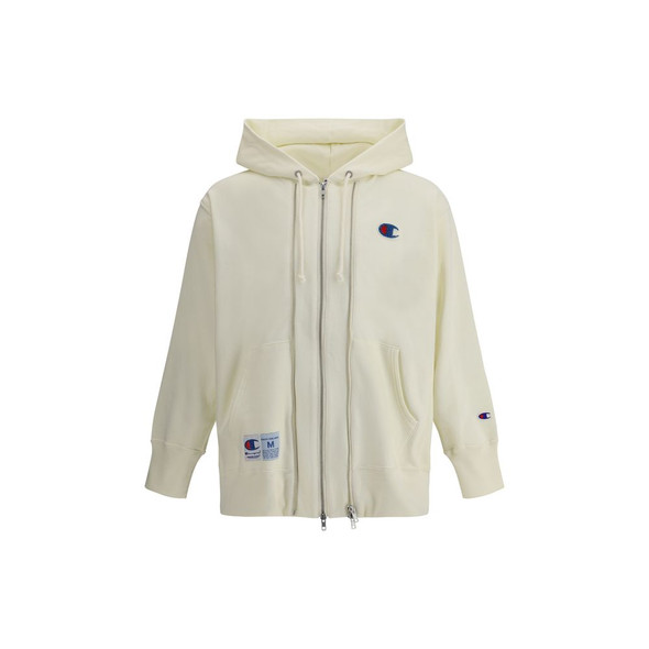 Hoodie with double zipper UNUC1E4811IVORYBB Hoodie with double zipper UNUC1E4811IVORYBB