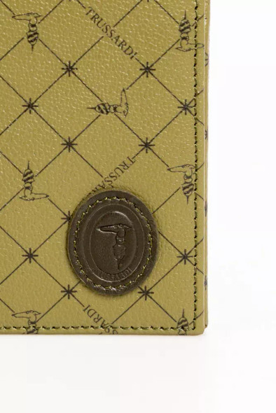 Trussardi Green Leather Men Wallet Trussardi Green Leather Men Wallet