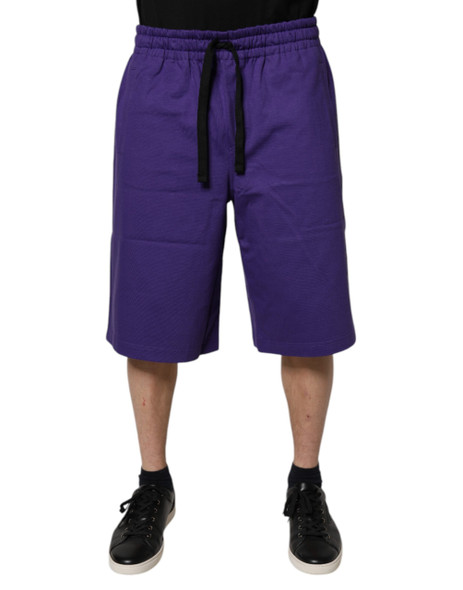 Purple Cotton Men Bermuda Sweatshorts Shorts Purple Cotton Men Bermuda Sweatshorts Shorts