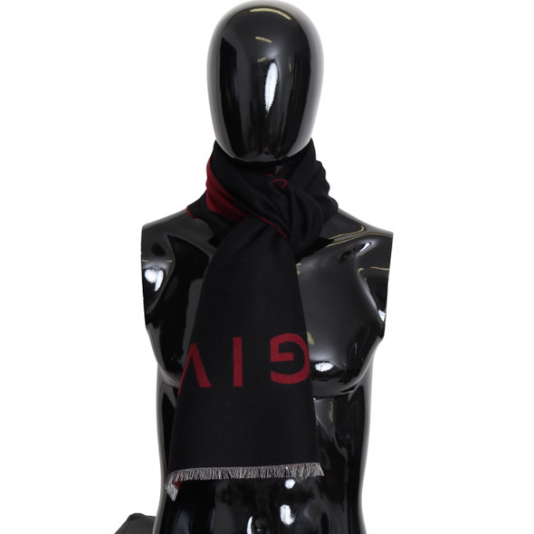 Black Red Wool Unisex Winter Warm Wrap Scarf Shawl Black Red Wool Unisex Winter Warm Wrap Scarf Shawl