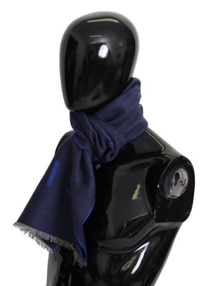 Blue Wool Unisex Winter Warm Scarf Wrap Shawl Blue Wool Unisex Winter Warm Scarf Wrap Shawl