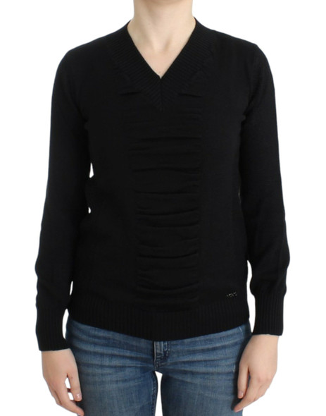 Costume National Black V-neck wool sweater Costume National Black V-neck wool sweater