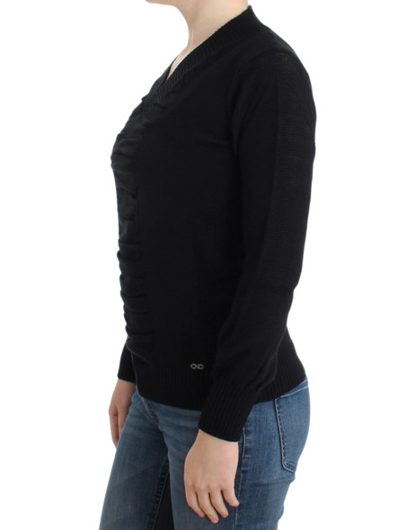 Costume National Black V-neck wool sweater Costume National Black V-neck wool sweater