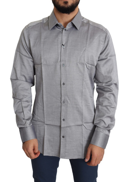 Gray Cotton Men Formal GOLD Dress Shirt Gray Cotton Men Formal GOLD Dress Shirt