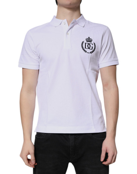 White Cotton Crown Collared Men Polo T-shirt White Cotton Crown Collared Men Polo T-shirt