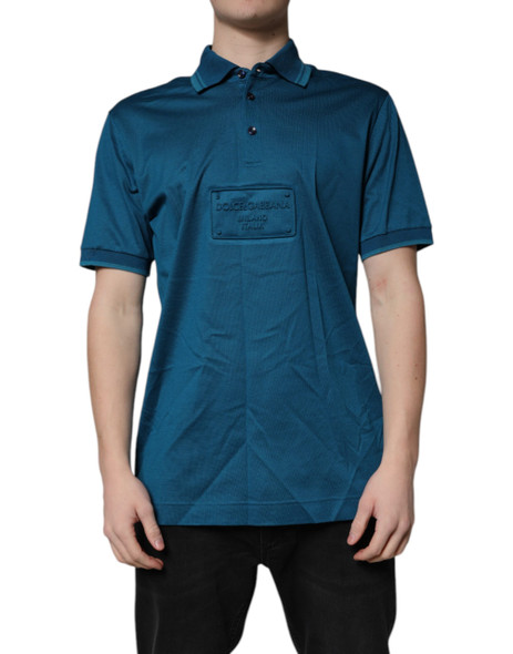 Dolce & Gabbana Blue Logo Cotton Men Polo Shirt T-shirt Dolce & Gabbana Blue Logo Cotton Men Polo Shirt T-shirt